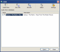 BXDM Disk Catalog: Freedb CDDB-Dialog